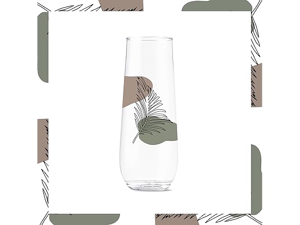 TOSSWARE 9oz Botanical Plastic Flute 6Pk