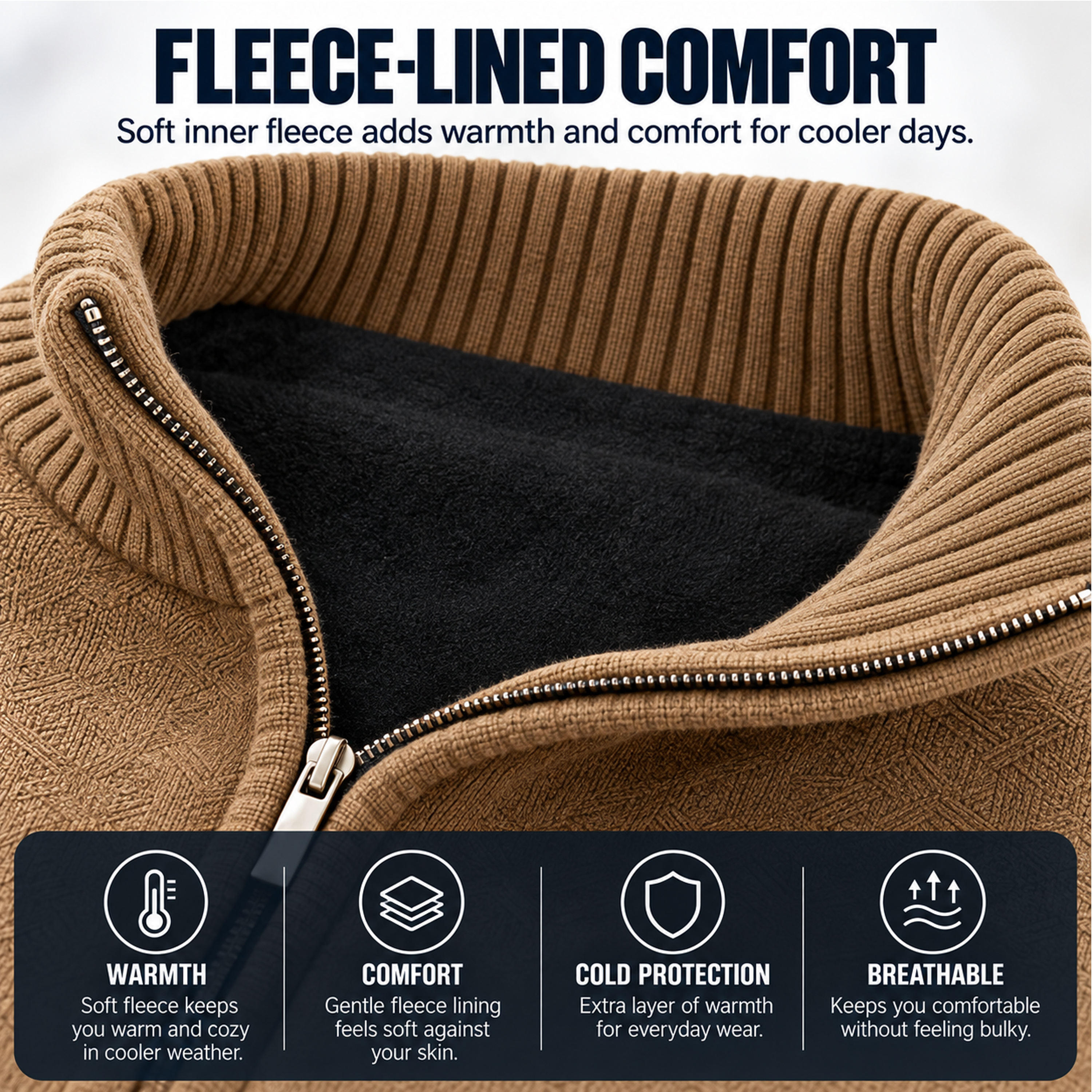 3Pk Mens Fleece Quarter Zip Sweaters - Gallery 23