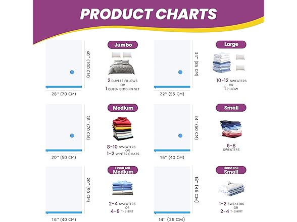InfiniPower Vacuum Storage Bags (12 Jumbo)