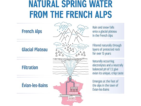 evian Evian Natural Spring Water, 1 L bottles,