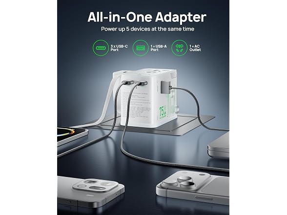 Wollzz 75W Tiny Universal Travel Adapter