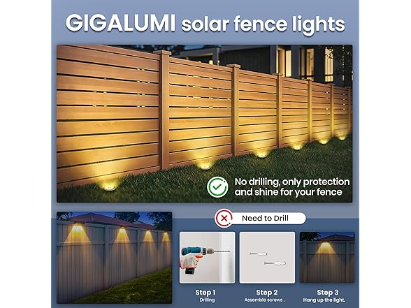 (12 Pack) GIGALUMI Solar Ground Lights