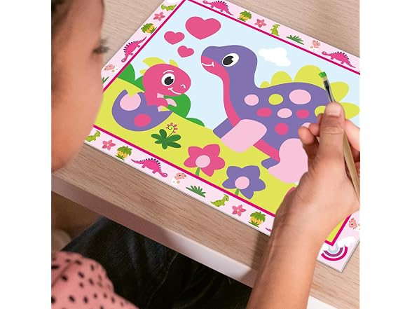 Ravensburger CreArt Junior Pink Dinosaurs Paint‑by‑Number Kit