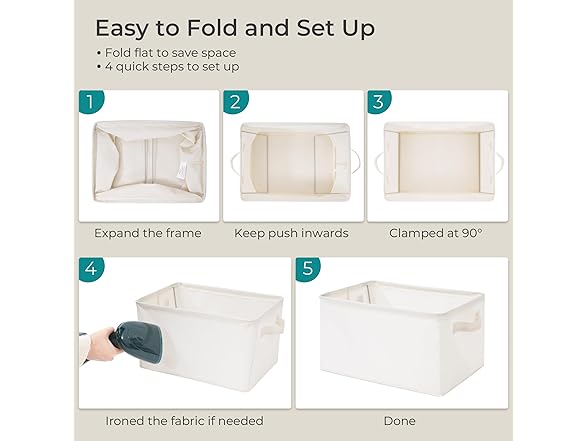 STORAGEIDEAS Storage Basket Bins with Metal Frame 15-Pack, Beige