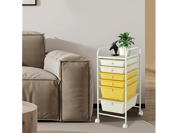 CLEEMAN 6-Tier Rolling Cart with Drawers