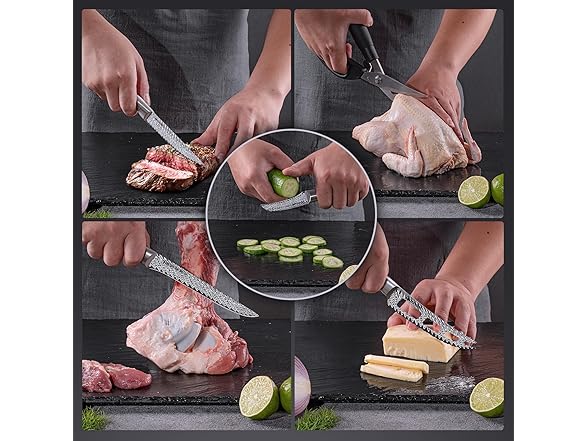Astercook 15 Pieces Kitchen Knife Set