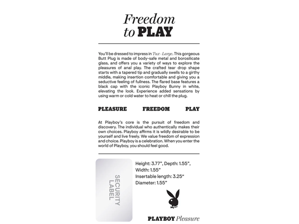 Playboy Tux Metal Anal Plug