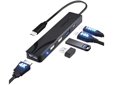 $8.99 SABRENT USB-C Hub 4K@60Hz HDMI 100W PD dealfomo