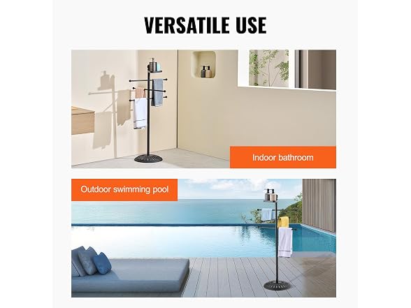 Towel Rack, 3 Bars Outdoor Towel Holder