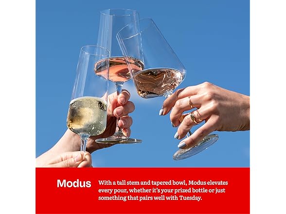 Eater x Zwiesel Fortessa Modus Crystal Glass, 17oz (Set of 8)