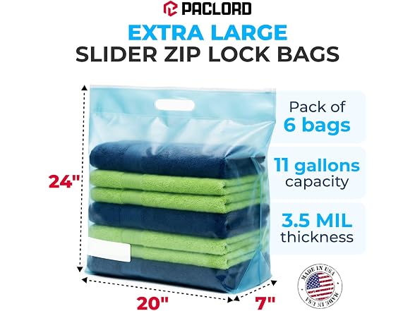 Paclord Large 24" x 20" (11 gallons) , Pack of 6