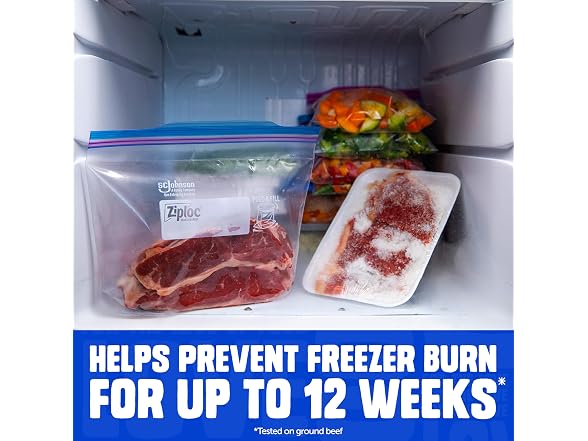 Ziploc Gallon Freezer Bags Food Storage Stand Up