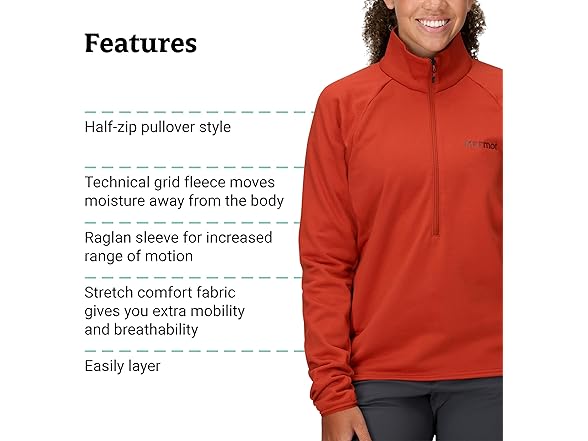 Marmot Womens Leconte 1/2 Zip Fleece