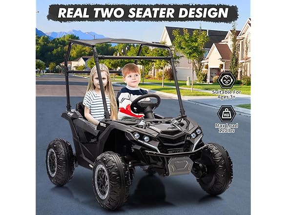 2-Seater Kids Ride On Utv, 24V 4WD
