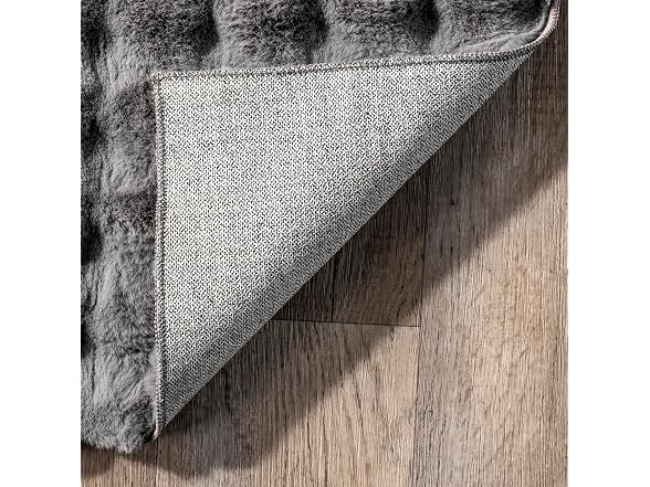 Nuloom Jeni 6 Sq Faux Rabbit Dark Grey