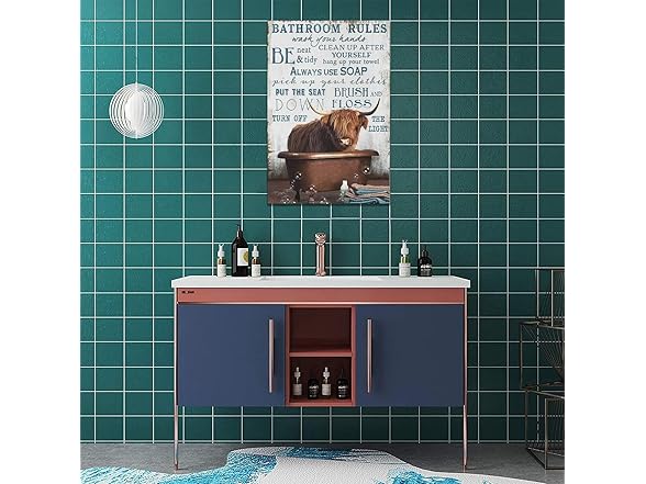 citari Cow Bathroom Wall Art