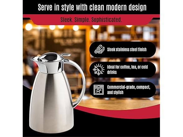 Tablecraft 50oz (1.5L) Stainless Steel Coffee Carafe