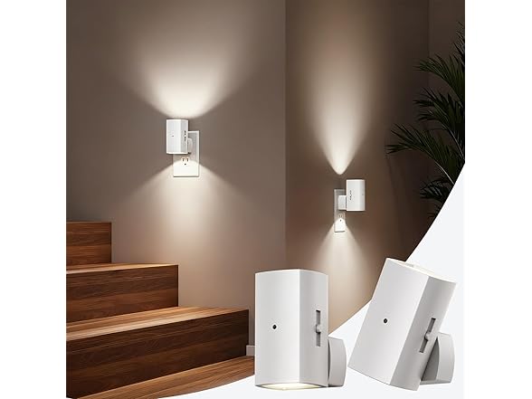 Brightown 2 Pack White Night Lights Plug Pure White