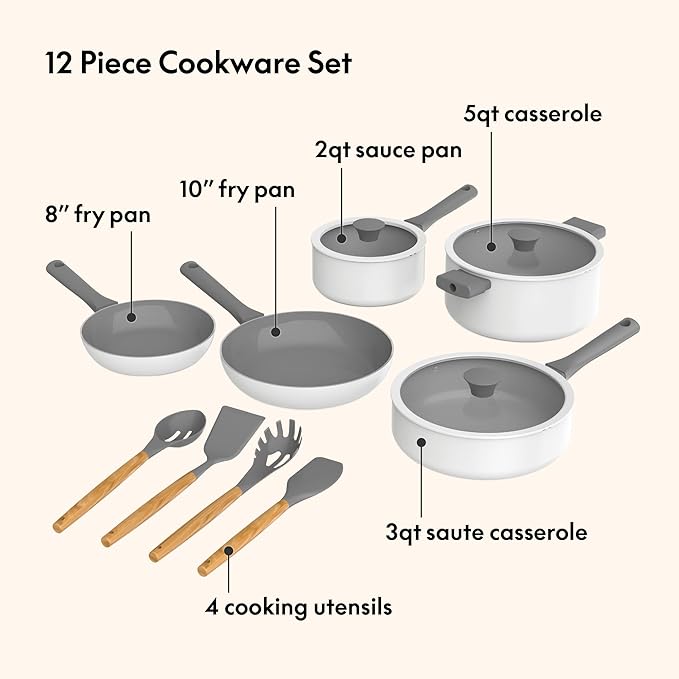 bella 12PC Evergood Nonstick Cookware Set - Gallery 6