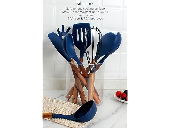 Country Kitchen Non Stick Silicone Utensil Set 