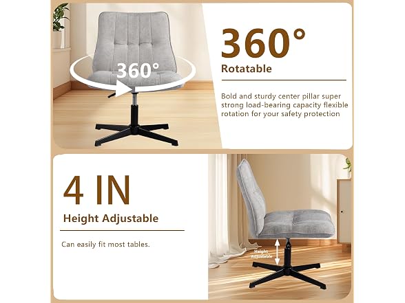 Criss Cross Desk Chair, No Wheels