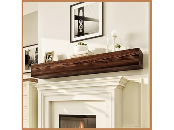 Avana Rustic Fireplace Mantle Shelf 60 Inches for Home Decor (Open Box)