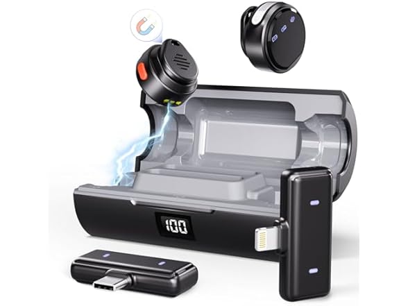 Moman Coin Wireless Lavalier Microphone for iPhone/Android