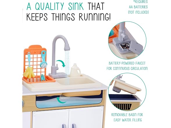 Wide Kitchen Set with Laundry Natural