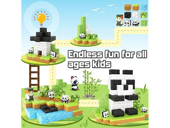 Toylogy Magnetic Blocks Panda STEM 3+