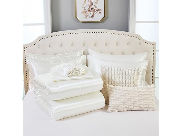 Chumerry White Satin Comforter Queen
