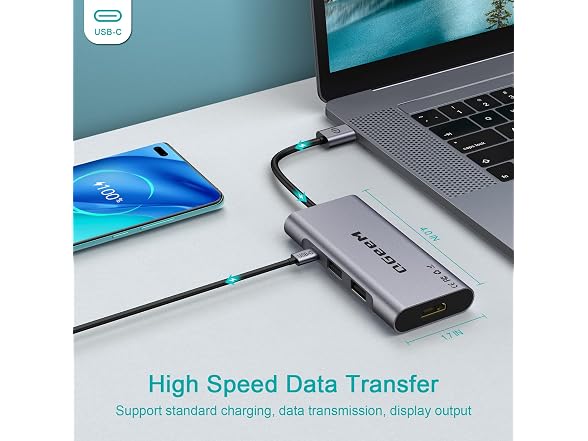 QGeeM 7in1 USB 3.0 HUB (Gray)