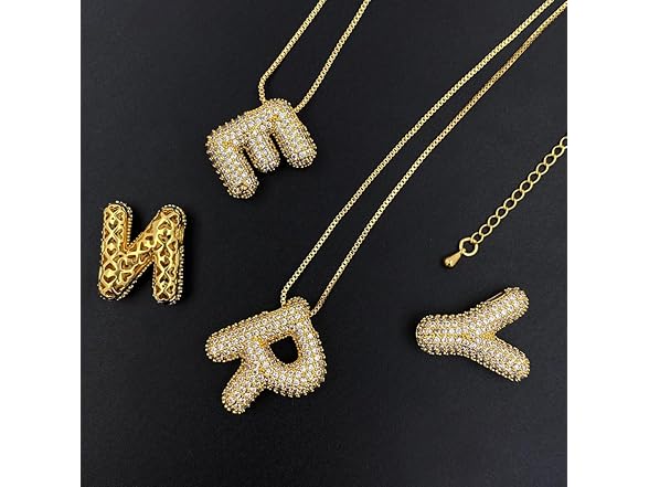 DIOWUS Bubble Letter Necklace