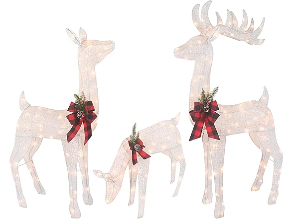 3-Piece White Fabric Reindeer Family - Gallery 6