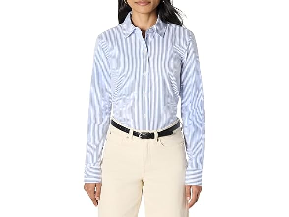 White Blue Mini Stripe