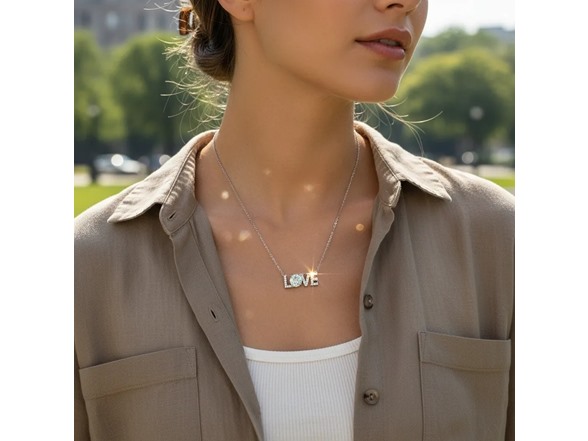 LOVE Turquoise Moissanite Necklace