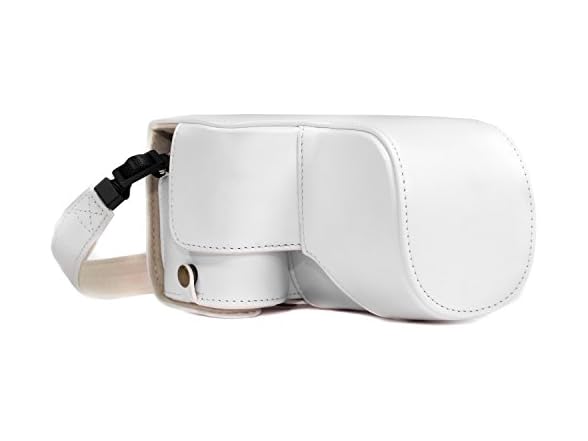 MegaGear Ever Ready Leather Camera Case and Strap (Fits Up to 16-70mm Lens) (White)