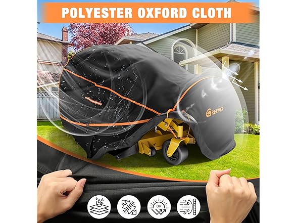 GREENER Zero Turn Lawn Mower Cover (800D) Black