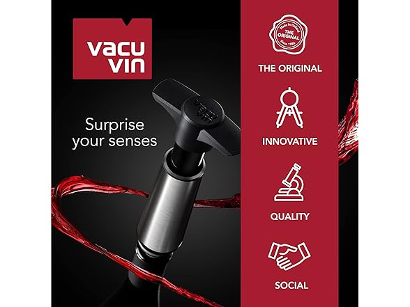 Vacu Vin Concerto Wine Pump - Black, Pl