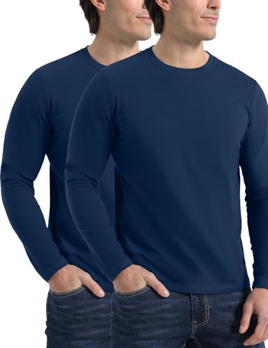 2 Pack Men's Long Sleeve Crew Neck Tee