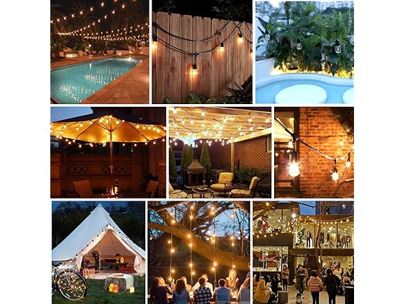 Lakumu Outdoor String Lights 96FT(48×2)