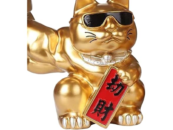 FRECI Lucky Cat Figurine Muscle Arm Cat