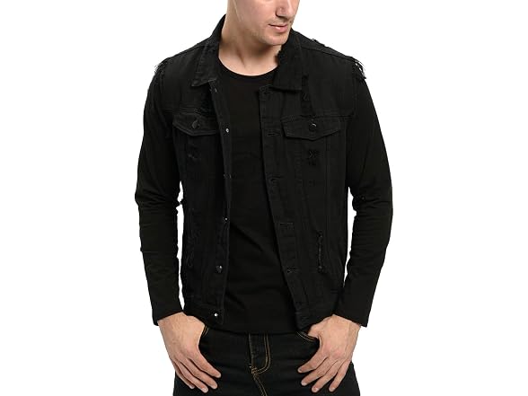 Invachi Men (L) Slim Retro Ripped Vest Vest Jacket