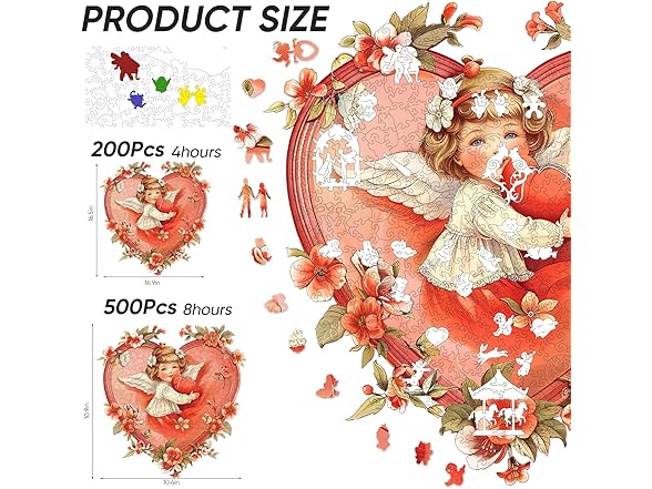 Qiuenisray Wooden Jigsaw Puzzle, Angel