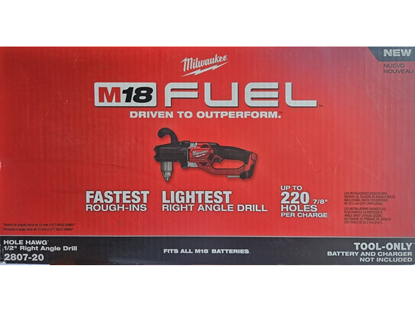 Milwaukee 2807-20 M18 Brshlss 1/2in Right Angle Drill