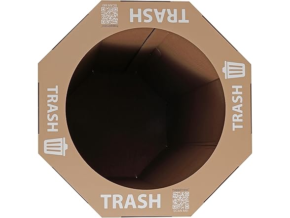 Fleur 25-Gallon Traditional Classic Disposable Corrugated Cardboard Event Trash Can 