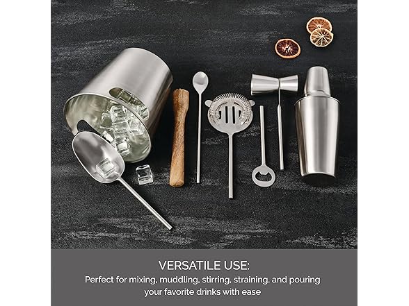Gourmet Basics Bar Essentials 8-Piece Bar-in-Bucket Tool Set 