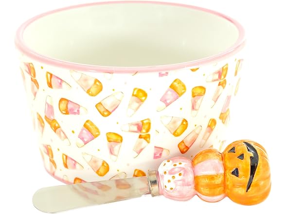Boston International Small Ceramic Bowl and Spreader Serving Set