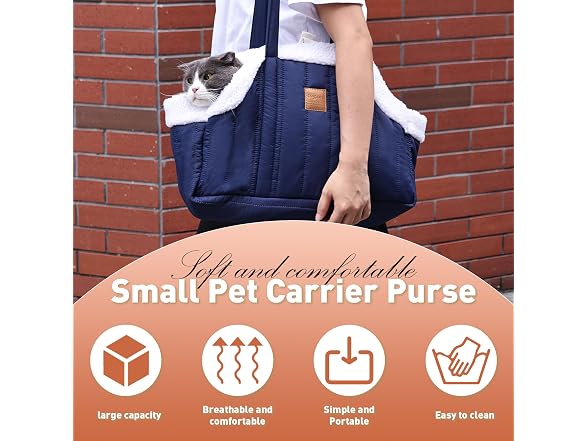 ETIAL Small Dog Carrier Purse, Winter Fleece 