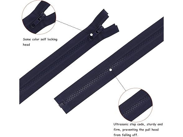 YAKA 4PCS #5 5 inch Separating Jacket Zippers Blue