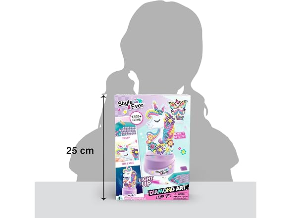 Style 4 Ever Diamond Art Unicorn or Butterfly Lamp Set